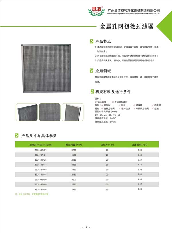 鋁網初(chū)效過濾器(qì)及金屬網過濾器介(jiè)紹 鋁網初效過濾器及金(jīn)屬網過濾器介紹